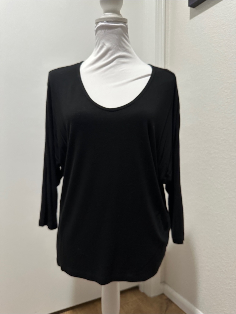 Banana Republic Factory Black Scoop Neck Long Sleeve Top